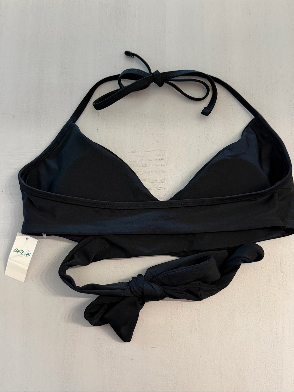Aerie Women’s Black Scoop Wrap Halter Tie Bikini Top Sz S NWT - Picture 9 of 9